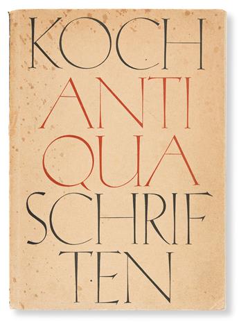 [SPECIMEN BOOK — RUDOLF KOCH]. Koch Antiqua Schriften. Offenbach: Gebrüder Klingspoor, circa 1935.